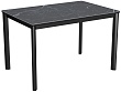 Стол Римини-1С 110х70 (+45) (царга черный/МДФ+PVC черный/BLACK MARBLE)