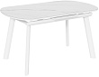 стол Шамони-2 (керамика) 160х90(+37) (ноги белые) (керамика White Marble )