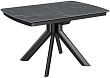 стол Атланта-3/Е (керамика) 130х90(+37) (ноги черные) (керамика Black Marble)