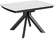 стол Атланта-3/Е (керамика) 130х90(+37) (ноги черные) керамика White Marble)