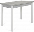 стол Милан-1 EVO 110х70 (+30+30) (ноги 4 белый) (светлый цемент)