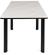 Стол Римини-2С 120х80 (+45) (царга черный/МДФ+PVC черный/WHITE MARBLE)