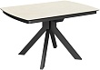 стол Атланта-3/Q (керамика) 130х90(+37) (ноги черные) керамика CREAM LATTE)